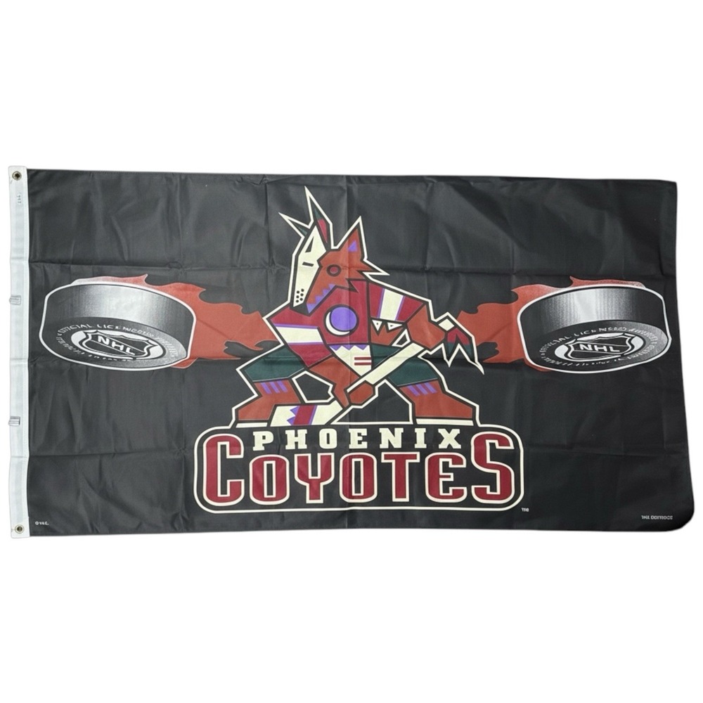 Vintage Phoenix Coyotes Flag 3x5 Hoisted Grommet Flag Tag Express‎ Rare